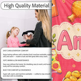 Cute Kawaii Fast Food Pizza Chicken Soda Red Background Seamless  Personalised Custom Name Super Soft Fleece Blanket Bed Sofa Throw