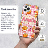 Cute Kawaii Fast Food Pizza Chicken Soda Red Custom Name Protective Phone Case Mobile Cover Durable Everyday Smartphone Shock Resistant