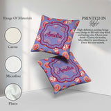 Custom Name Cute Kawaii and Strawberry Milkshake Blue Background Square Filled Cushion Throw Pillow Sofa Bed Home Decor Zip Washable UK Made