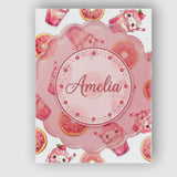 Personalised Name Cute Kawaii Donuts and Custom  Unique Gift Idea Elegant Feature Canvas Wall Art Print Decor Picture Ready to Hang
