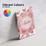 Personalised Name Cute Kawaii Donuts and Custom  Unique Gift Idea Elegant Feature Canvas Wall Art Print Decor Picture Ready to Hang