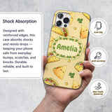 Cute Kawaii Tacos and Wraps Seamless Pattern Custom Name Protective Phone Case Mobile Cover Durable Everyday Smartphone Shock Resistant