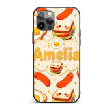 Kawaii Breakfast Eggs Sausage and Sandwich Cream Custom Name Protective Phone Case Mobile Cover Durable Everyday Smartphone Shock Resistant
