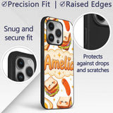 Kawaii Breakfast Eggs Sausage and Sandwich Light Custom Name Protective Phone Case Mobile Cover Durable Everyday Smartphone Shock Resistant