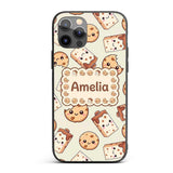 Cute Kawaii Cookies and Chocolate Milk Carton Custom Name Protective Phone Case Mobile Cover Durable Everyday Smartphone Shock Resistant