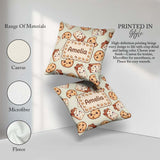 Custom Name Cute Kawaii Cookies and Milk Carton Cream Background Square Filled Cushion Throw Pillow Sofa Bed Home Decor Zip Washable UK Made