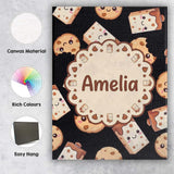 Personalised Name Cute Kawaii Cookies and Custom  Unique Gift Idea Elegant Feature Canvas Wall Art Print Decor Picture Ready to Hang