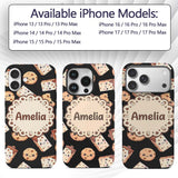 Cute Kawaii Cookies and Chocolate Milk Carton Custom Name Protective Phone Case Mobile Cover Durable Everyday Smartphone Shock Resistant