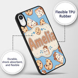 Cute Kawaii Cookies and Chocolate Milk Carton Custom Name Protective Phone Case Mobile Cover Durable Everyday Smartphone Shock Resistant
