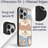 Cute Kawaii Cookies and Chocolate Milk Carton Custom Name Protective Phone Case Mobile Cover Durable Everyday Smartphone Shock Resistant