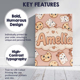 Personalised Name Cute Kawaii Cookies and Custom  Unique Gift Idea Elegant Feature Canvas Wall Art Print Decor Picture Ready to Hang