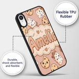 Cute Kawaii Cookies and Chocolate Milk Carton Custom Name Protective Phone Case Mobile Cover Durable Everyday Smartphone Shock Resistant