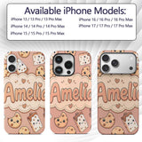 Cute Kawaii Cookies and Chocolate Milk Carton Custom Name Protective Phone Case Mobile Cover Durable Everyday Smartphone Shock Resistant