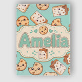 Personalised Name Cute Kawaii Cookies and Custom  Unique Gift Idea Elegant Feature Canvas Wall Art Print Decor Picture Ready to Hang