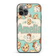 Cute Kawaii Cookies and Chocolate Milk Carton Custom Name Protective Phone Case Mobile Cover Durable Everyday Smartphone Shock Resistant