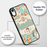 Cute Kawaii Cookies and Chocolate Milk Carton Custom Name Protective Phone Case Mobile Cover Durable Everyday Smartphone Shock Resistant