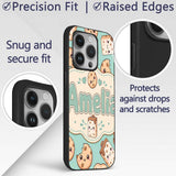 Cute Kawaii Cookies and Chocolate Milk Carton Custom Name Protective Phone Case Mobile Cover Durable Everyday Smartphone Shock Resistant