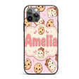 Cute Kawaii Cookies and Chocolate Milk Carton Custom Name Protective Phone Case Mobile Cover Durable Everyday Smartphone Shock Resistant