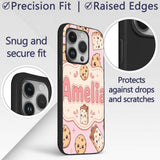 Cute Kawaii Cookies and Chocolate Milk Carton Custom Name Protective Phone Case Mobile Cover Durable Everyday Smartphone Shock Resistant