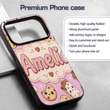 Kawaii Cookies and Chocolate Milk Carton Light Custom Name Protective Phone Case Mobile Cover Durable Everyday Smartphone Shock Resistant