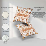 Custom Name Cute Kawaii Cookies and Milk Carton Grey Background Square Filled Cushion Throw Pillow Sofa Bed Home Decor Zip Washable UK Made