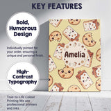 Personalised Name Cute Kawaii Chocolate Custom  Modern Room Accent Elegant Feature Canvas Wall Art Print Decor Picture Ready to Hang