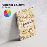 Personalised Name Cute Kawaii Chocolate Custom  Modern Room Accent Elegant Feature Canvas Wall Art Print Decor Picture Ready to Hang