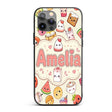 Cute Kawaii Food Characters Sushi Printed Design Custom Name Protective Phone Case Mobile Cover Durable Everyday Smartphone Shock Resistant