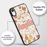Cute Kawaii Food Characters Sushi Printed Design Custom Name Protective Phone Case Mobile Cover Durable Everyday Smartphone Shock Resistant