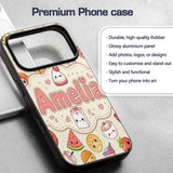 Cute Kawaii Food Characters Sushi Printed Design Custom Name Protective Phone Case Mobile Cover Durable Everyday Smartphone Shock Resistant