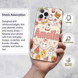 Cute Kawaii Food Characters Sushi Printed Design Custom Name Protective Phone Case Mobile Cover Durable Everyday Smartphone Shock Resistant