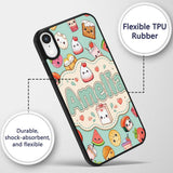 Cute Kawaii Food Characters on Printed Design Custom Name Protective Phone Case Mobile Cover Durable Everyday Smartphone Shock Resistant