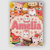 Personalised Name Cute Kawaii Food Collage Custom  Unique Gift Idea Elegant Feature Canvas Wall Art Print Decor Picture Ready to Hang