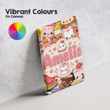 Personalised Name Cute Kawaii Food Collage Custom  Unique Gift Idea Elegant Feature Canvas Wall Art Print Decor Picture Ready to Hang