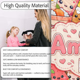 Cute Kawaii Food Collage Characters on Red Background Seamless  Personalised Custom Name Super Soft Fleece Blanket Bed Sofa Throw