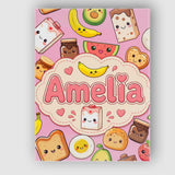 Personalised Name Cute Kawaii Breakfast Custom  Modern Room Accent Elegant Feature Canvas Wall Art Print Decor Picture Ready to Hang