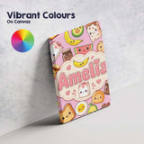 Personalised Name Cute Kawaii Breakfast Custom  Modern Room Accent Elegant Feature Canvas Wall Art Print Decor Picture Ready to Hang
