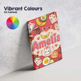Personalised Name Cute Kawaii Breakfast Custom  Modern Room Accent Elegant Feature Canvas Wall Art Print Decor Picture Ready to Hang