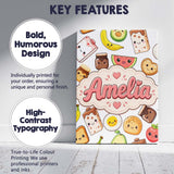Personalised Name Cute Kawaii Breakfast Custom  Modern Room Accent Elegant Feature Canvas Wall Art Print Decor Picture Ready to Hang