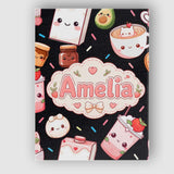 Personalised Name Cute Kawaii Strawberry Custom  Unique Gift Idea Elegant Feature Canvas Wall Art Print Decor Picture Ready to Hang