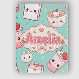 Personalised Name Cute Kawaii Strawberry Custom  Unique Gift Idea Elegant Feature Canvas Wall Art Print Decor Picture Ready to Hang