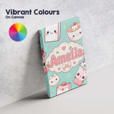 Personalised Name Cute Kawaii Strawberry Custom  Unique Gift Idea Elegant Feature Canvas Wall Art Print Decor Picture Ready to Hang
