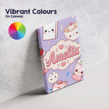 Personalised Name Kawaii Strawberry Drinks Custom  Unique Gift Idea Elegant Feature Canvas Wall Art Print Decor Picture Ready to Hang