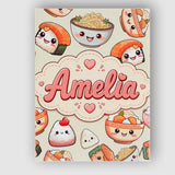 Personalised Name Cute Kawaii Sushi Rice Custom  Unique Gift Idea Elegant Feature Canvas Wall Art Print Decor Picture Ready to Hang
