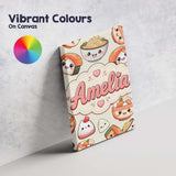 Personalised Name Cute Kawaii Sushi Rice Custom  Unique Gift Idea Elegant Feature Canvas Wall Art Print Decor Picture Ready to Hang
