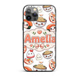 Cute Kawaii Sushi Rice Bowls and Noodles on White Custom Name Protective Phone Case Mobile Cover Durable Everyday Smartphone Shock Resistant