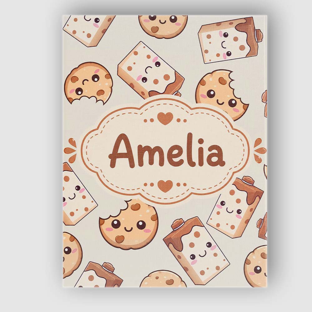 Personalised Name Cute Kawaii Cookies and Custom  Unique Gift Idea Elegant Feature Canvas Wall Art Print Decor Picture Ready to Hang