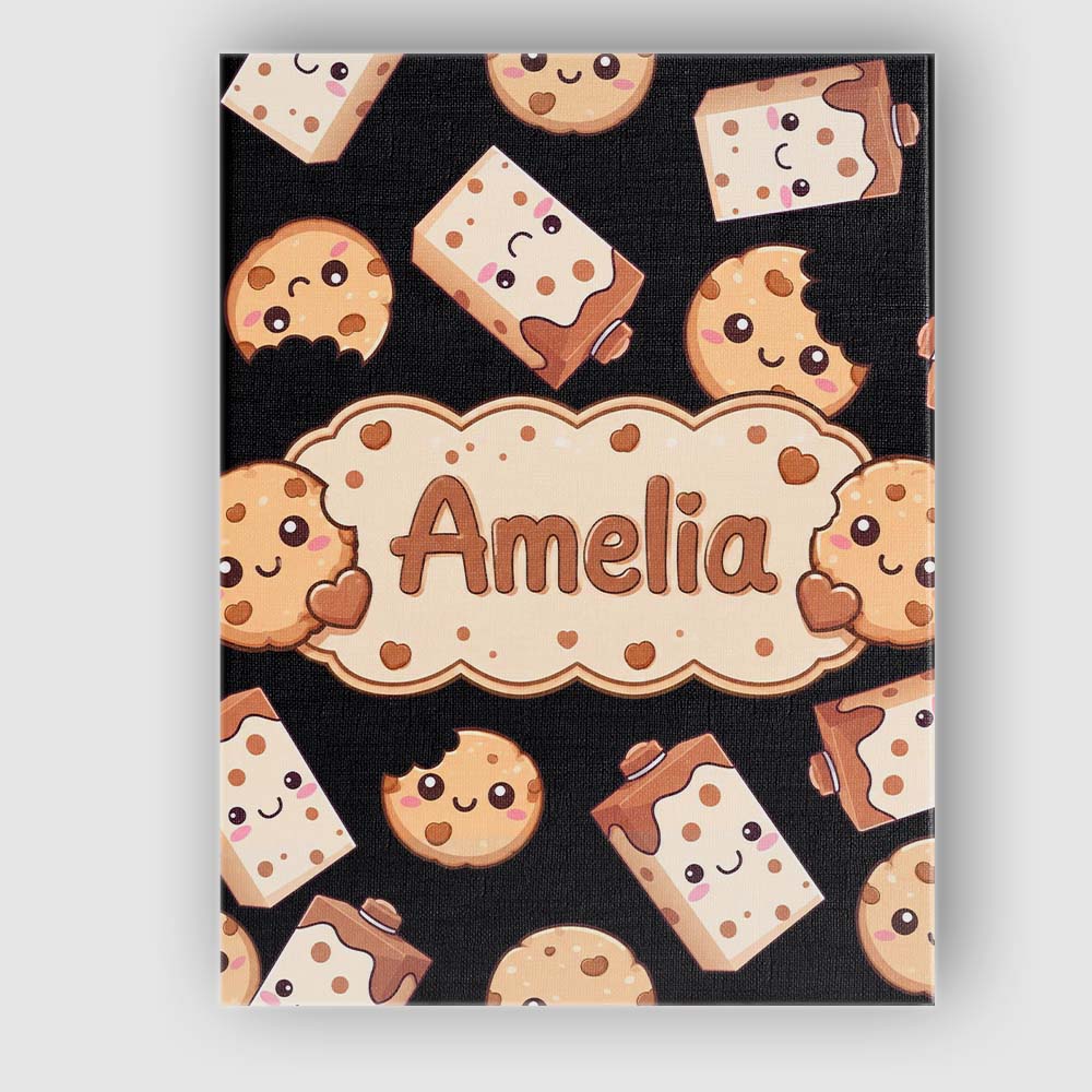 Personalised Name Cute Kawaii Cookies and Custom  Unique Gift Idea Elegant Feature Canvas Wall Art Print Decor Picture Ready to Hang