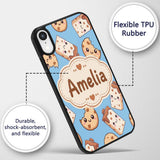 Cute Kawaii Cookies and Milk Cartons on Blue Custom Name Protective Phone Case Mobile Cover Durable Everyday Smartphone Shock Resistant