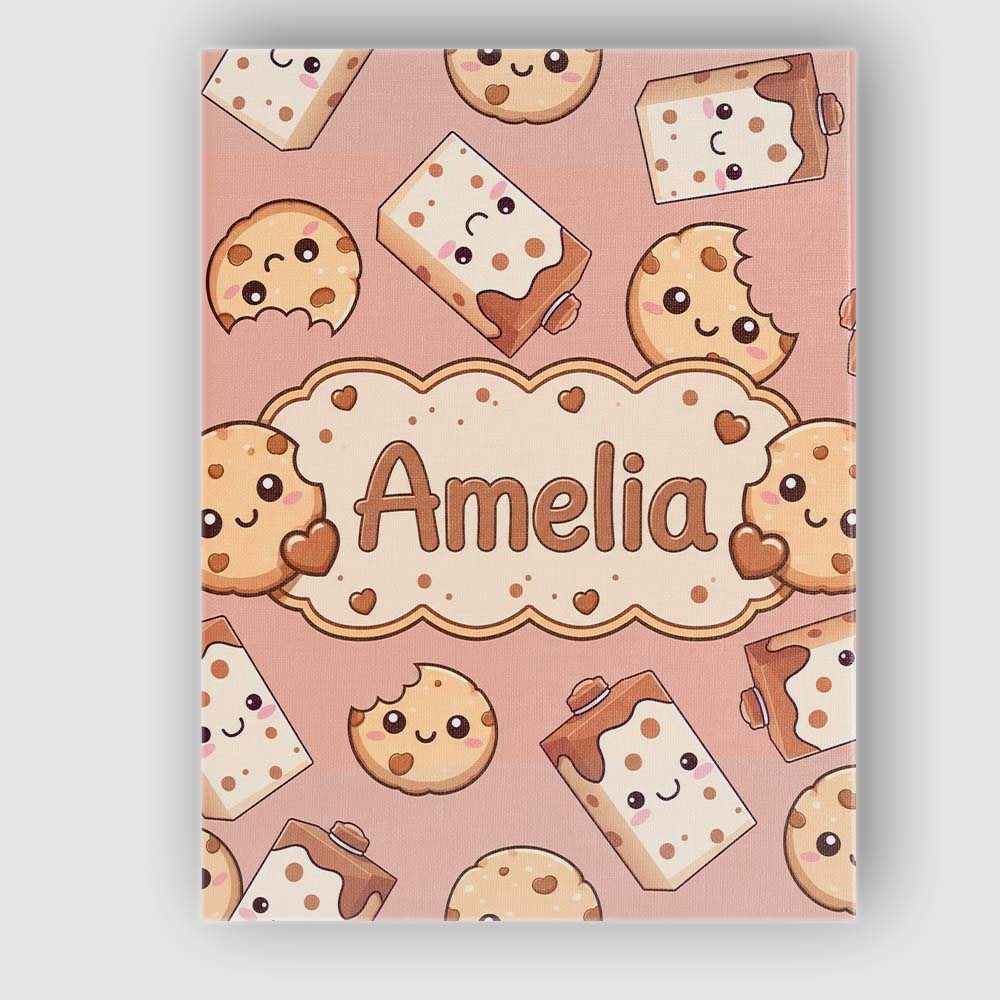Personalised Name Cute Kawaii Cookies and Custom  Unique Gift Idea Elegant Feature Canvas Wall Art Print Decor Picture Ready to Hang